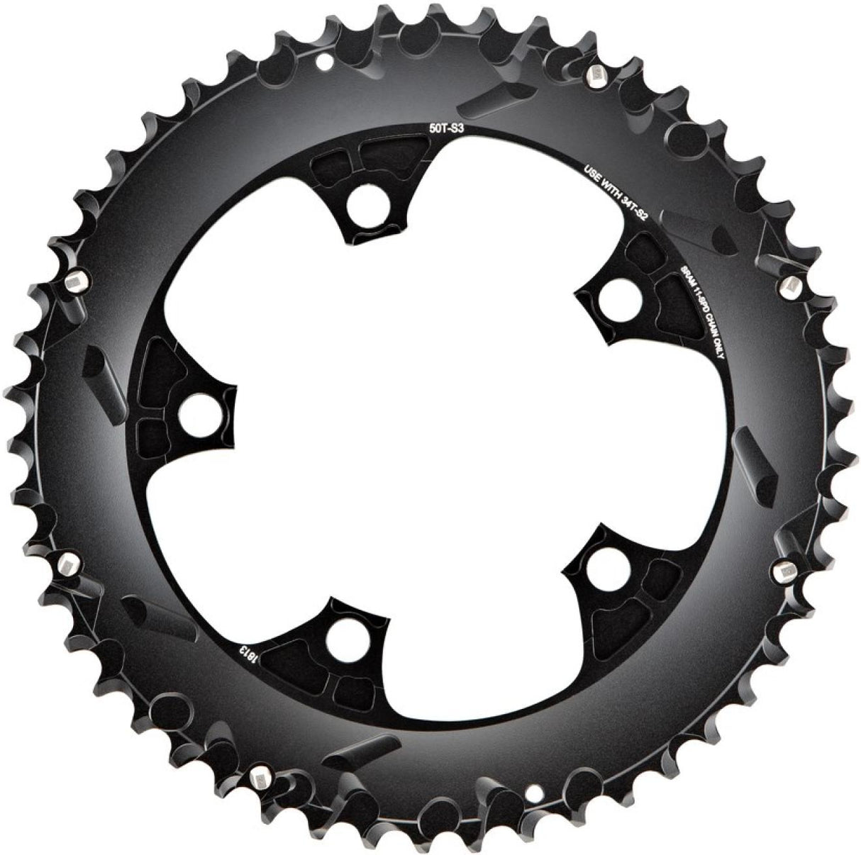 Chain Ring Road Red B2 X-Glide 52T Yaw 11 Speed S2 110 Alum 5mm Blast Black 2-Pi