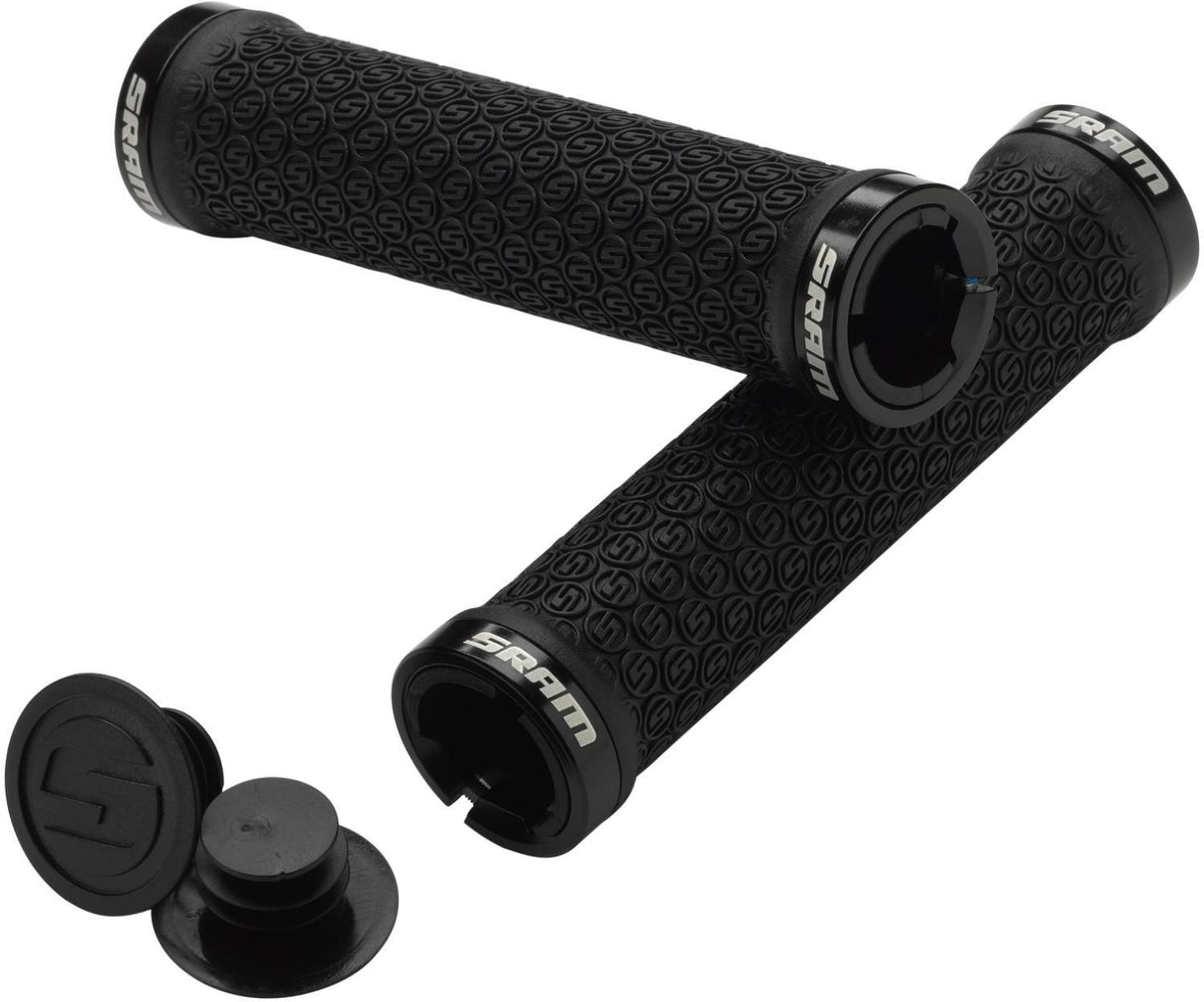 SRAM Locking Grips Black with Double Clamps & End Plugs