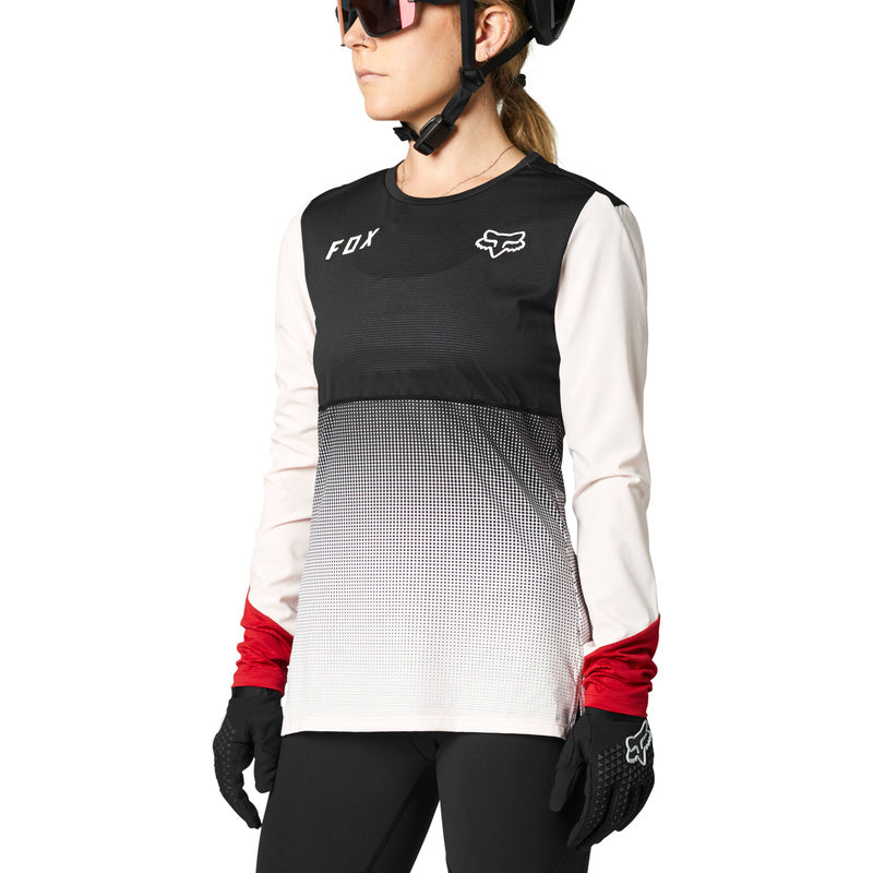 Koszulka Rowerowa Fox Lady z Długim Rękawem Flexair Black/Pink | RideHub