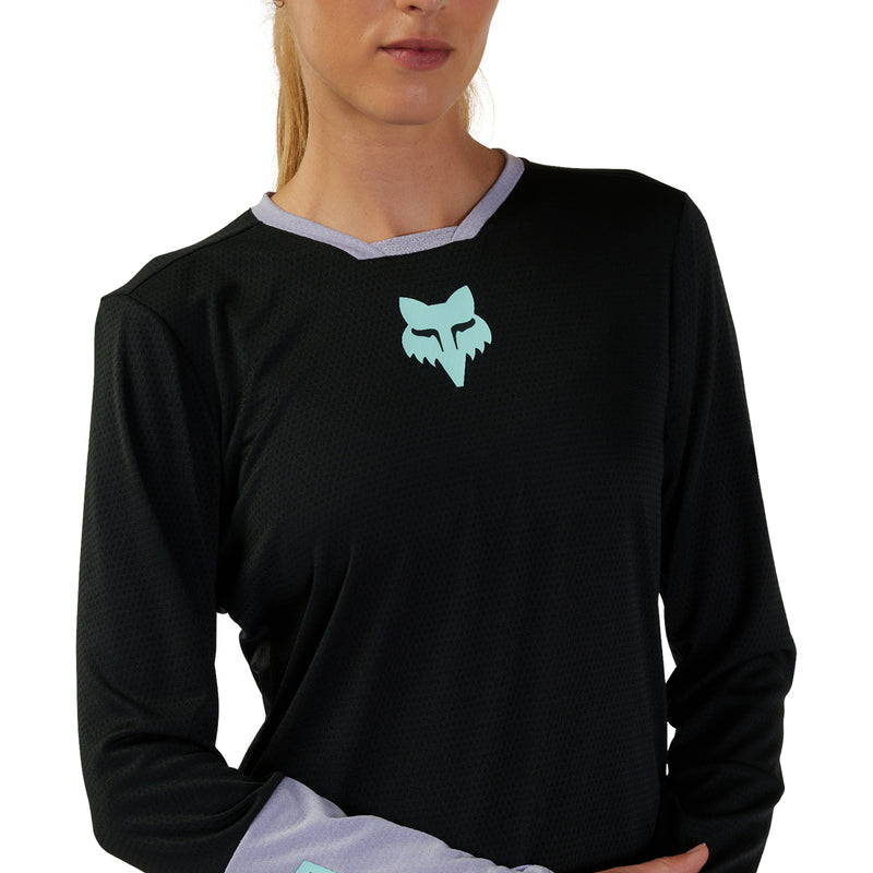 Koszulka Rowerowa Z Długim Rękawem Fox Lady W Defend Race Black | RideHub