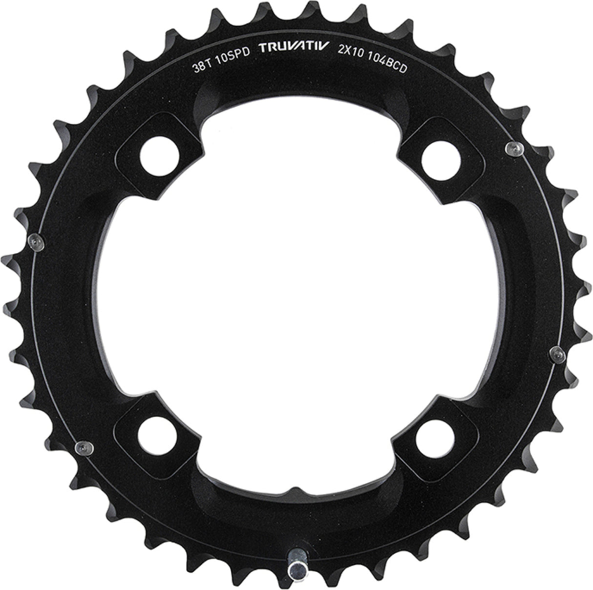 CHAIN RING MTB 38T 104 S1 49 CHAINLINE AL5 2X10 LONG PIN BLAST BLACK (38/24)